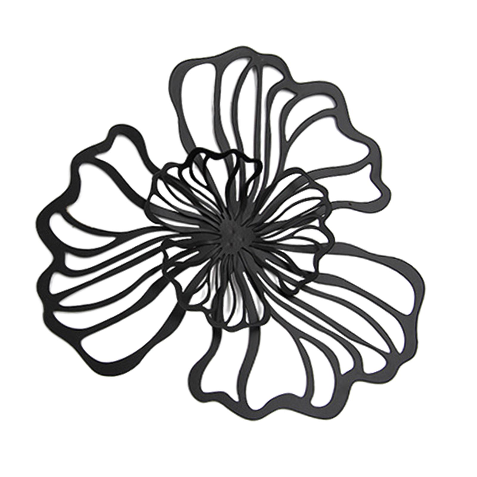 Magideal - Decoración De Pared De Hierro, Decoración Colgante De Pared Floral, Decoración De Oficina En El Hogar, Decoración De Pared Moderna, Arte De Pared De M Negro Grande