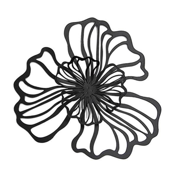 Decoración de pared de hierro, decoración colgante de pared floral, decoración de oficina en el hogar, decoración de pared moderna, arte de pared de m Negro Grande