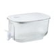 thumbnail image 3 of Dispensador de bebidas de 4L, hervidor frío sellado con válvula de vacío, cubo de bebidas resistente a la temperatura para el hogar, nevera, cocina, Blanco, 3 of 5