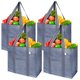 thumbnail image 1 of Bolsas de supermercado reutilizables VENO, paquete de 4 con fondo duro, color gris, 1 of 7