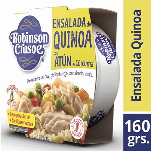 Atún Ensalada De Quínoa Y Cúrcuma Lata Drenado 160 g - Neto 160 g Robinson Crusoe