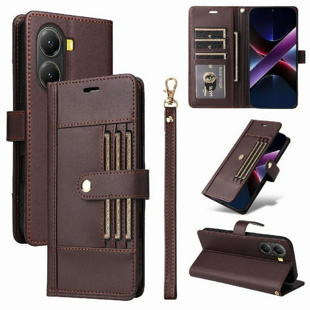 FOXDOCK Funda tipo Cartera para Xiaomi POCO X7 Pro 5G – Cubierta de Cuero PU con Múltiples Ranuras, Bolsillo para Efectivo y Correa de Muñeca