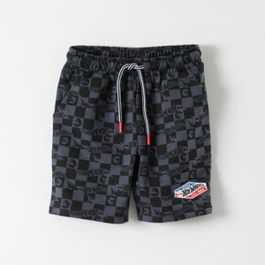 Short Niño Full Print Negro Hot Wheels