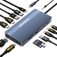 Estación De Acoplamiento Anyoyo Usb C Dual Hdmi 4K 60 Hz 14 En 1