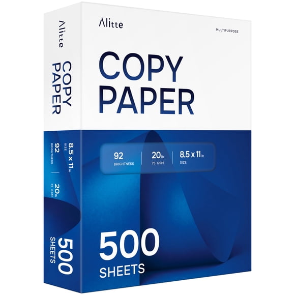 Papel para impresora Alitte 8.5 x 11, 500 hojas, 92 de blancura