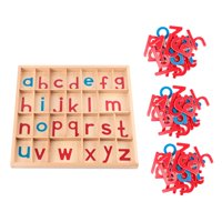 Magideal - Juguetes De Materiales De Aprendizaje De Ortografía Preescolar De Madera, Juguetes De Apilamiento De Clasificación, Alfabeto Móvil Para Interacción, L 3 Juegos De Alfabeto
