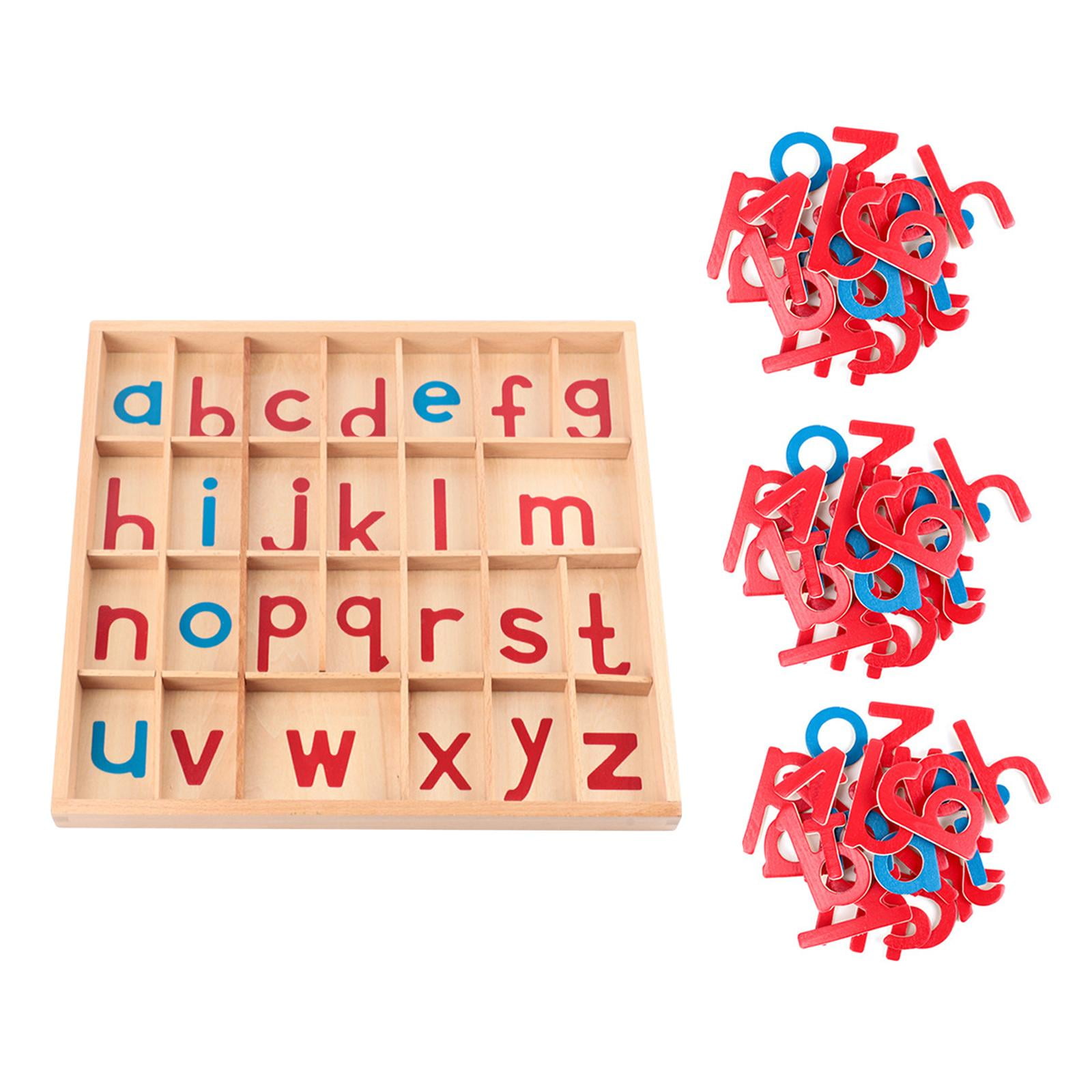 Magideal - Juguetes De Materiales De Aprendizaje De Ortografía Preescolar De Madera, Juguetes De Apilamiento De Clasificación, Alfabeto Móvil Para Interacción, L 3 Juegos De Alfabeto