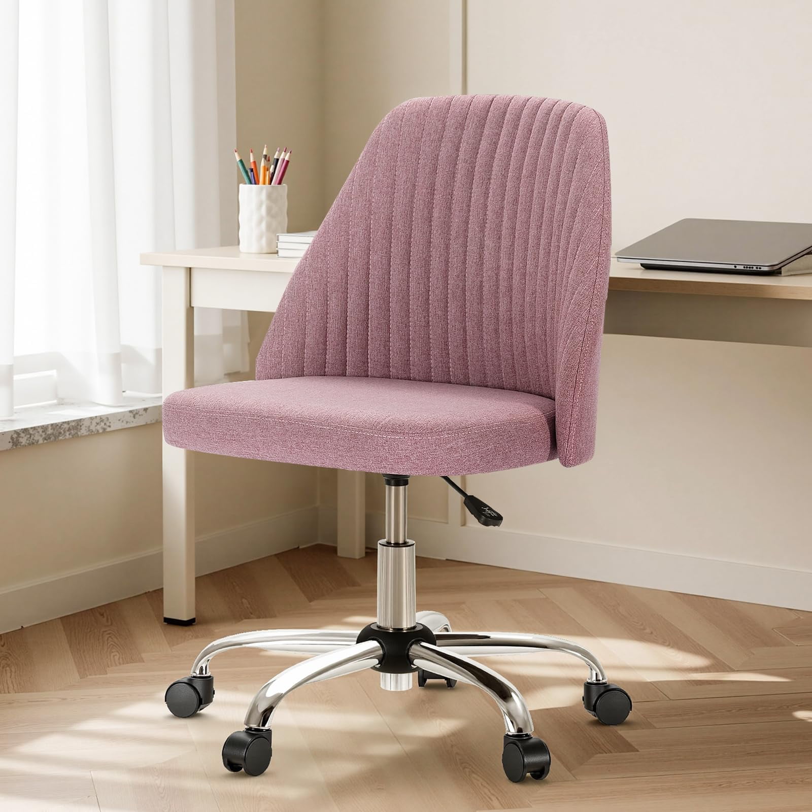 Silla De Oficina Dumos Comfy Rolling Swivel Task Blush