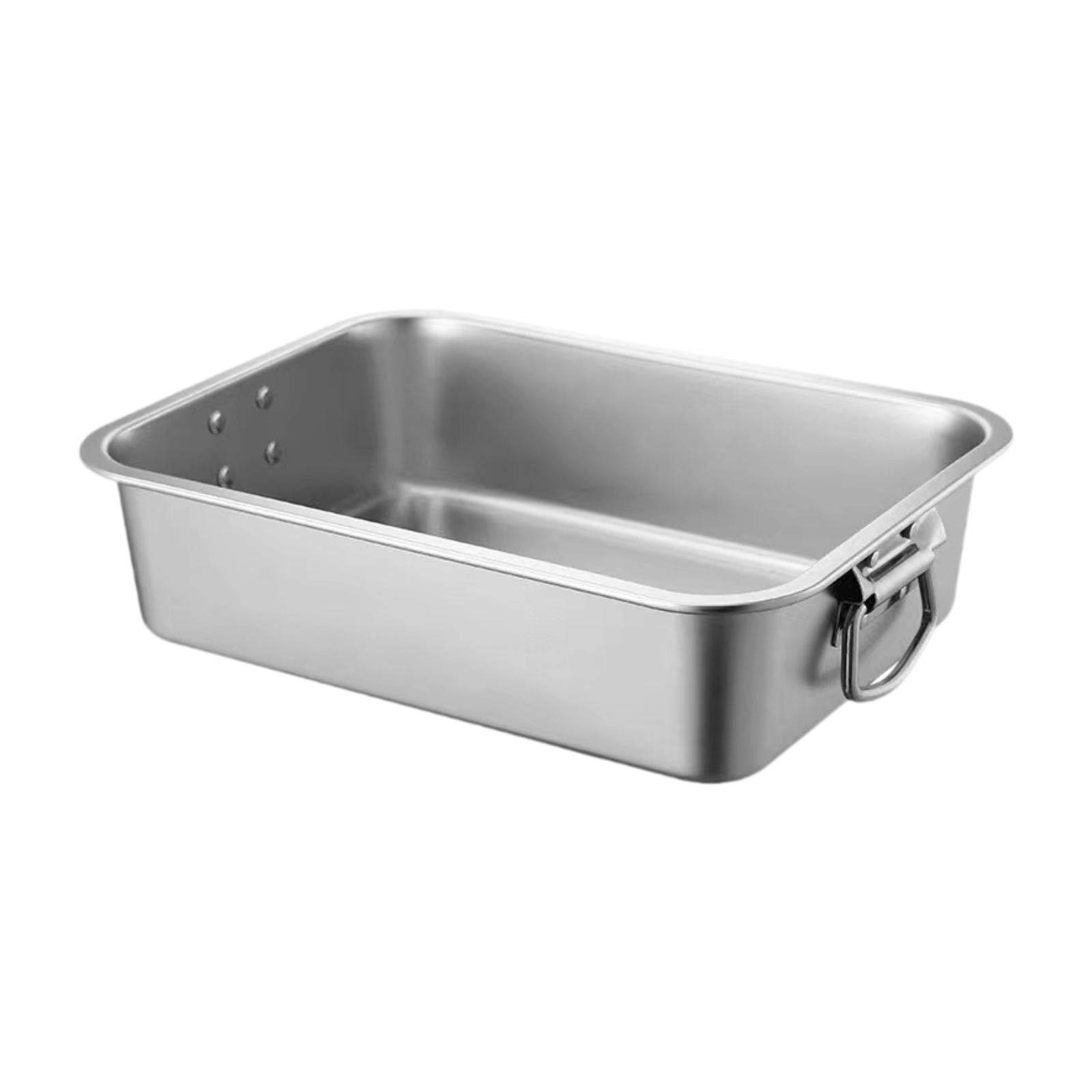 Bandeja De Arena Para Gatos De Acero Inoxidable, Bandeja De Arena Portátil Para Gatos, Para Conejos Gatitos, 50cm X 35cm X 15cm
