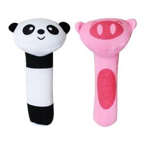 Bothyi - 2X Sonajeros De Mano De Dibujos Animados Para Bebé, Juguetes Chirriantes, Desarrollo Visual Suave Para Regalos