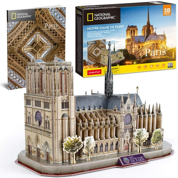 Puzle 3D CubicFun Notre Dame de París 128 piezas para niños de 8 a 10