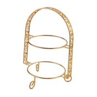 Magideal - Doble Capas De Postres Para Servir Cookies De Bandeja Accesorios Para La Rejilla Para La Bandeja Para La Cocina Versátil 31.5X23Cm Titular De Pasteler Dorado