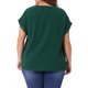 thumbnail image 5 of Agnes Orinda Blusas de Tallas Grandes para Mujer Chiffón con Lunares Suizos Mangas Cortas Encaje Crochet Blusa Plisada 6X Verde Oscuro, 5 of 8