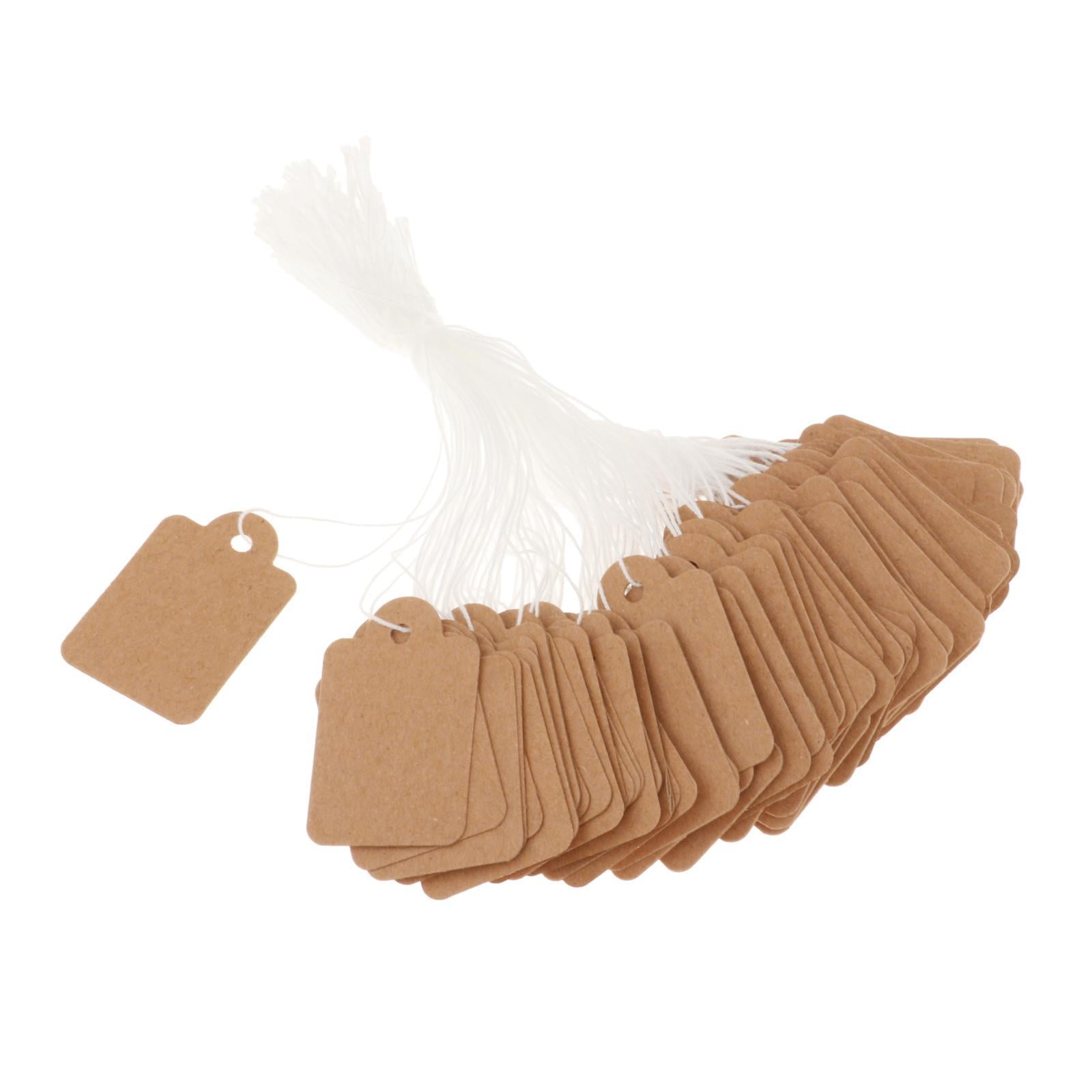 Ioensy - 100 Etiquetas De Papel Con Cuerda Adjunta, Etiquetas Colgantes De Precios Para Cumpleaños, Kraft De 35x22mm
