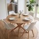 thumbnail image 2 of Comedor Mesa Redonda Equiz Wood 100cm | Base X + 4 Sillas Tulip Blancas, 2 of 5