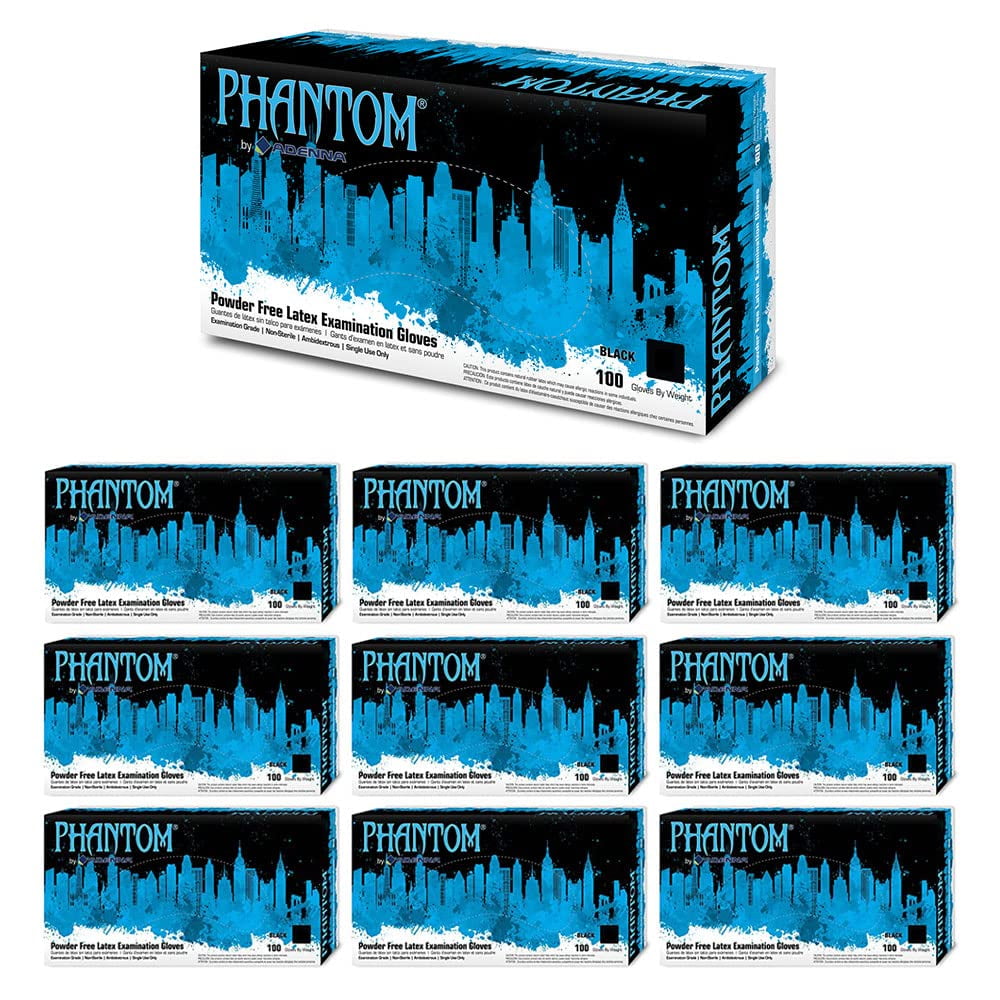 Generic - Guantes Adenna Phantom Black Latex Exam, 6 Mil, Pequeños, 1000 Unidades