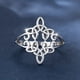 thumbnail image 1 of Celtic Knot Ring - Sterling Silver Hollow Out Design for Ward Off Bad Luck and Finger Jewelry Decor, 1 of 4