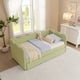 thumbnail image 3 of Cozy Gingham Daybed with Trundle Twin Size Sofa Bed No Box Spring Needed, with USB Port and Adorable Wave Shaped, Linen Fabric, Green, 3 of 3