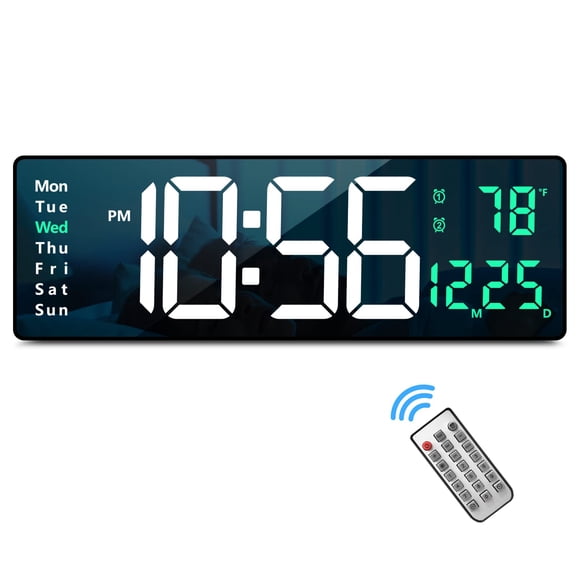 Reloj de pared digital Abovsare con pantalla grande de 41 cm con mando a distancia