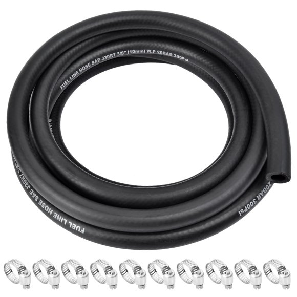 Línea de combustible ALLWIN 8 mm ID, 3 m, paquete de 10 abrazaderas, 300 psi