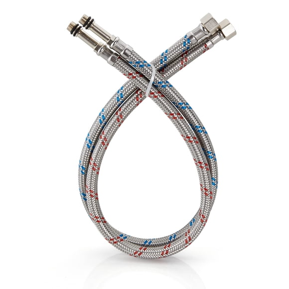 Manguera para grifo Midanya de 61 cm, trenzada de acero inoxidable, 2 piezas