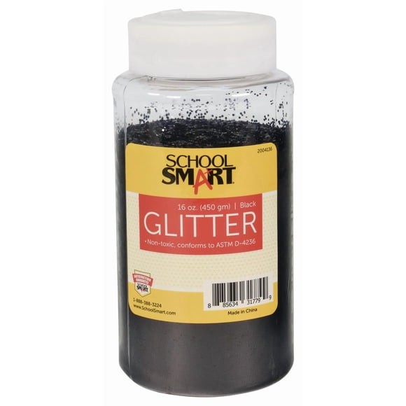Glitter negro School Smart Craft, frasco de 454 g