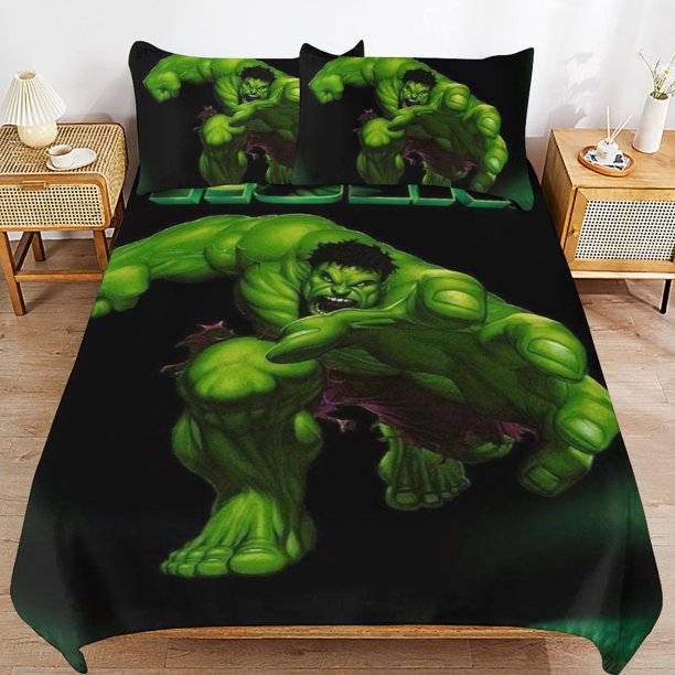 Hulk Bedding Sets Ultra Soft Skin-Friendly Duvet Cover 3 Piece, Cute Comforter Cover Bed Set for Boys Girls Kids