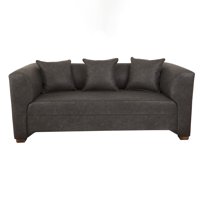 Muebles América - Sofá Metro 3 Cuerpos Cuero Auris Negro