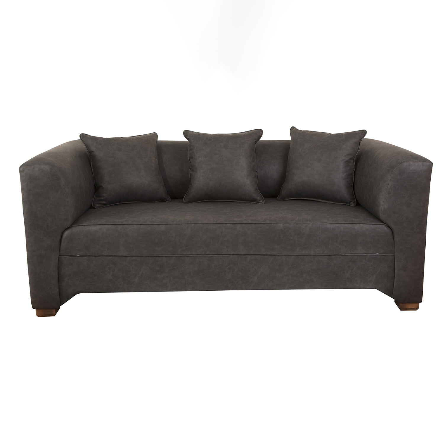 Muebles América - Sofá Metro 3 Cuerpos Cuero Auris Negro