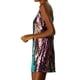 thumbnail image 3 of INSPIRE CHIC Vestido de Mujer Brillante de Lentejuelas con Escote en V y Tirantes Ajustables Vestido de Fiesta Mini Sirena XS, 3 of 7