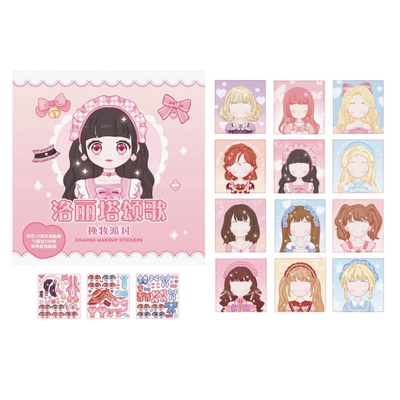 Make A Face Sticker Book Funny Dress Up Princess Doll Sticker Para Niños Niñas