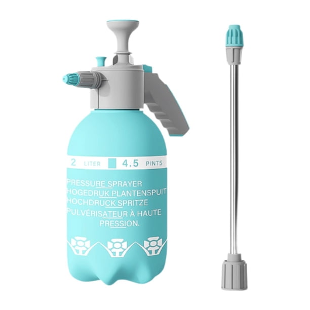 Pulverizador de bomba de jardín, regadera de plantas, de mano, versátil señor de planta Manual de 2L para césped, hogar, detalles de coche, hogar Azul