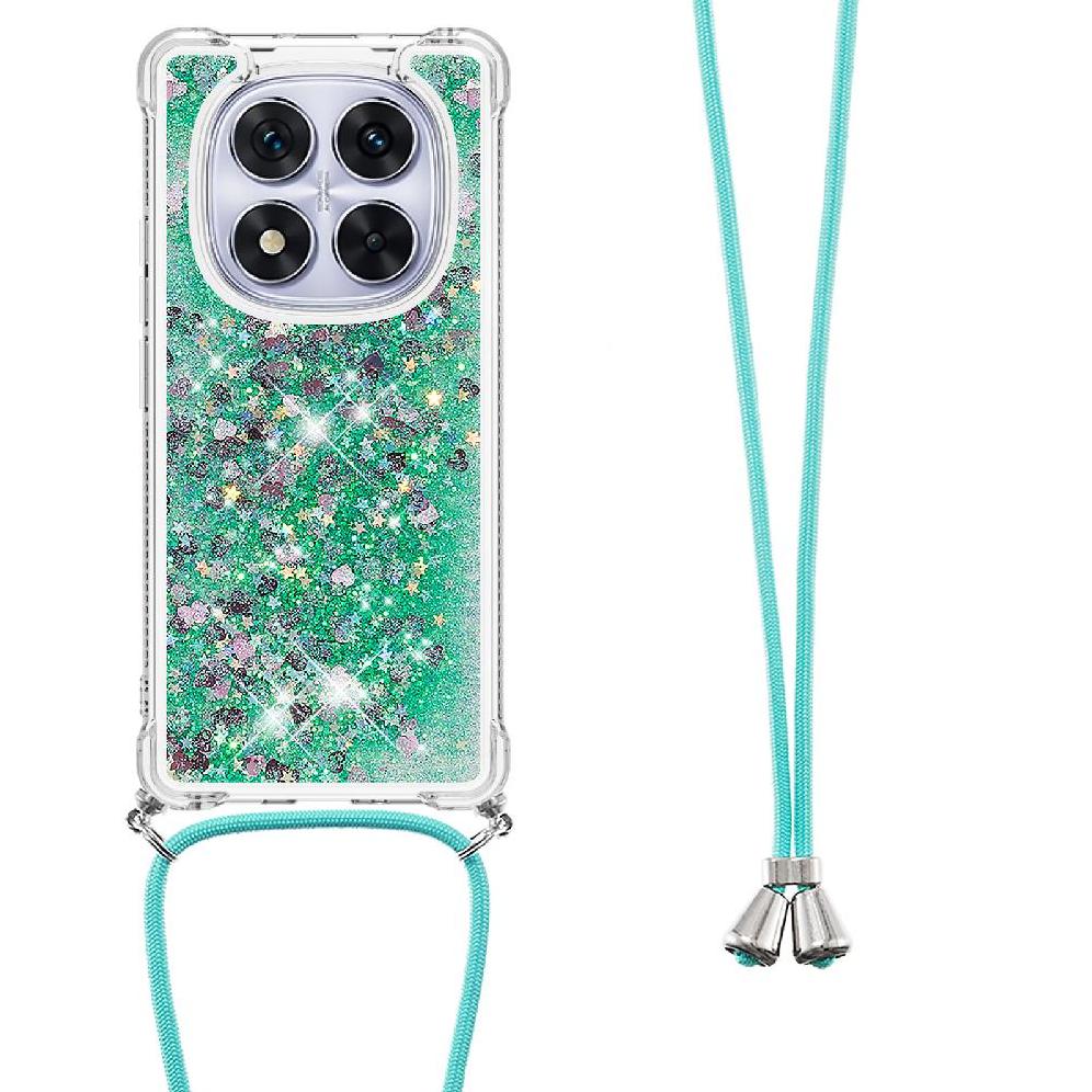 Funda Foxdock Para Xiaomi Redmi Note 14 Pro 5G Con Cuerda Ajustable, Brillo Líquido, Protección Antigolpes Y Lente – Ideal Para Regalo