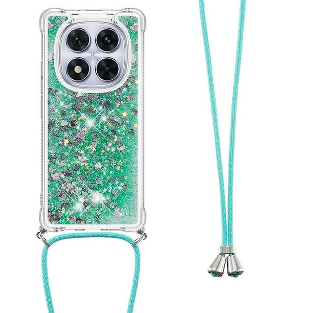 Funda FOXDOCK para Xiaomi Redmi Note 14 Pro 5G con Cuerda Ajustable, Brillo Líquido, Protección Antigolpes y Lente – Ideal para Regalo