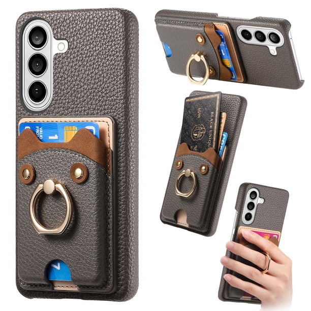 Funda FOXDOCK para Samsung Galaxy S26 Pro billetera, soporte ajustable y diseño seguro-gris plateado