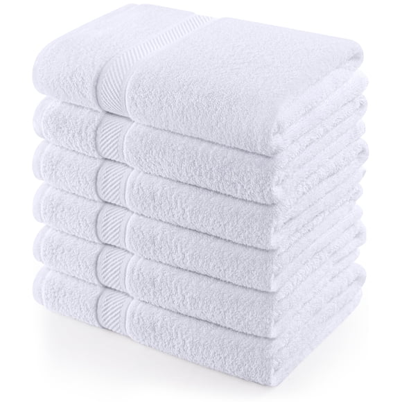 Juego de 6 toallas Utopia Towels 69 x 137 cm, 500 GSM, algodón blanco