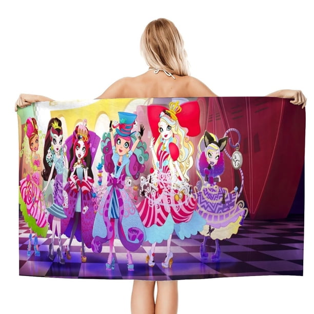 Ever After High Toalla de playa de secado rápido con diseño temático, regalo para mujeres y niñas, ideal para cumpleaños, fans, amantes de la música, uso en la playa o al aire libre, 78 × 160 cm