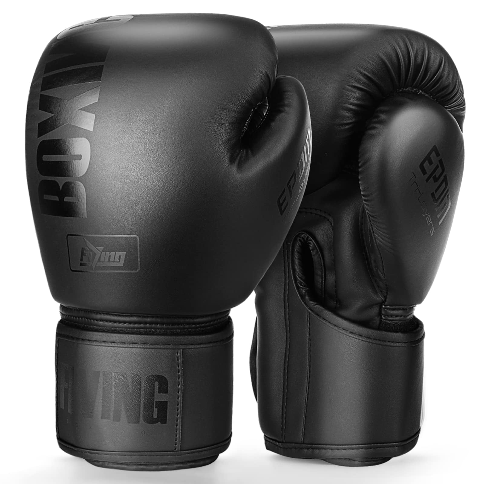 Guantes De Boxeo Fiving Para Hombre Y Mujer Negros 350 G (12 Oz)
