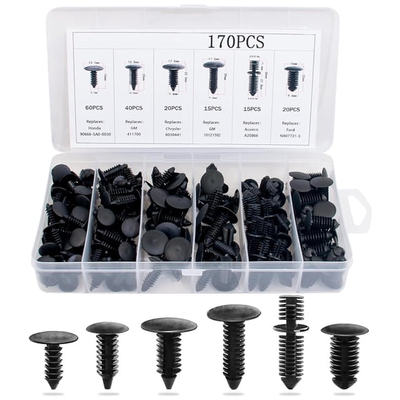 Clip Sujetador Auto Universal M1036 170 Pcs Nylon