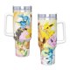 thumbnail image 4 of Eevee: Evoluciones Estéticas Vaso aislado de acero inoxidable con asa, diseño temático, regalo para familia, amigos y fans; incluye pajita y encaja en el portavasos estándar, 40 oz, 4 of 6