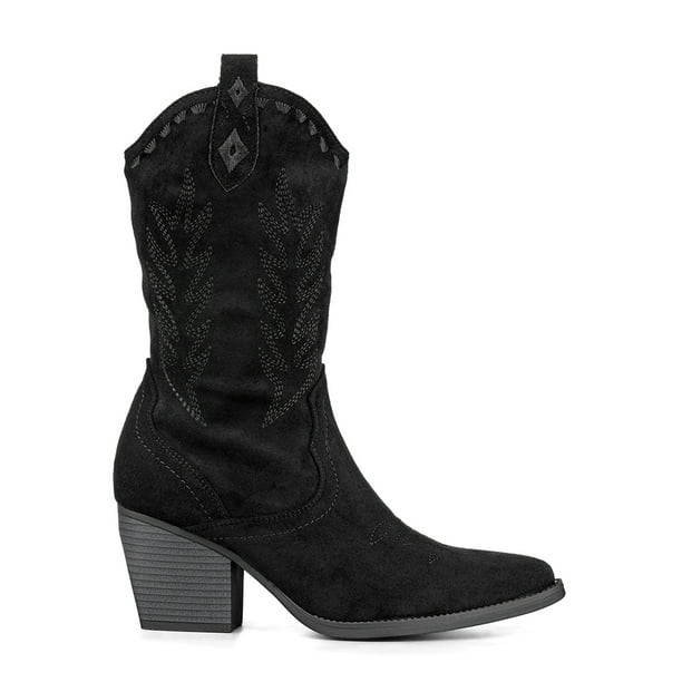 Botin Casual Mujer Vintage Moda Cowboy Bordado Weide QBM21