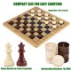 thumbnail image 3 of Set de juego VAMSLOVE Checkers Chess Tic-Tac-Toe 3 en 1 con bolsa, 3 of 7