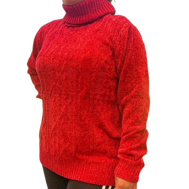 Sweater Mujer Cuello Alto Chenil Otoño Invierno Colores 611