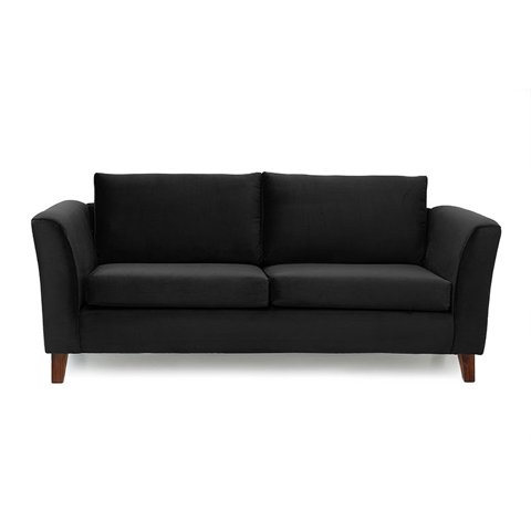 Barra Design - Sofá Ema 3C Felpa Negro