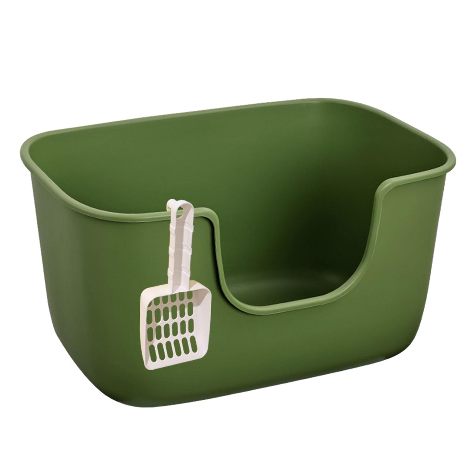 Bandeja De Arena Semicerrada Para Mascotas, Jaula, Bandejas De Arena Para Conejitos, Hámsteres, Gatos De Interior, Verde Oscuro