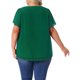 thumbnail image 5 of Agnes Orinda Blusa de Chifón para Mujer Talla Grande Camisa de Doble Capa Cuello Redondo Mangas Cortas con Volantes Tops Casual de Trabajo 1X Verde Oscuro, 5 of 8