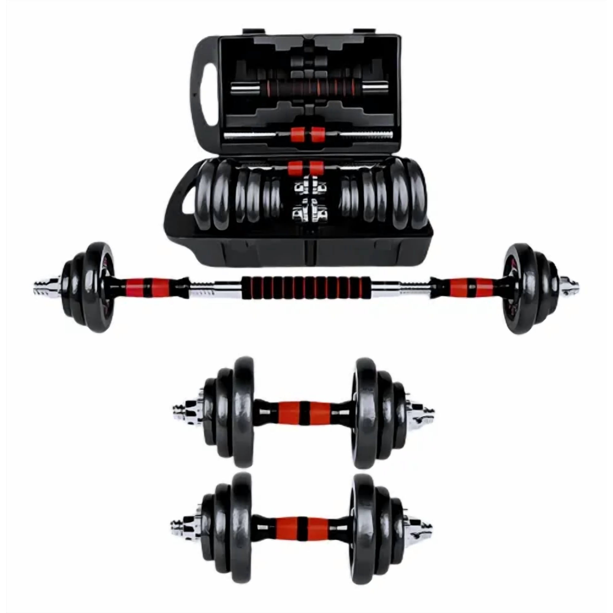 Linea Sport - Set De Mancuernas Ajustables 15 Kg Con Discos De Fierro Y Maleta