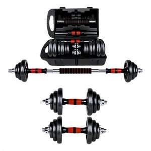 Linea Sport - Set De Mancuernas Ajustables 15 Kg Con Discos De Fierro Y Maleta