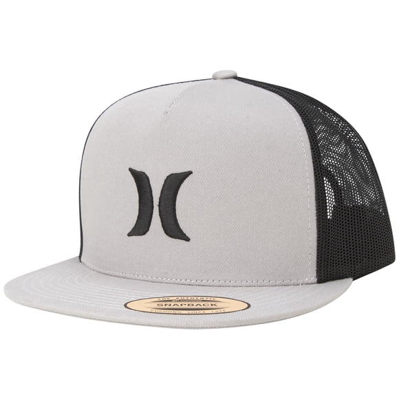 Gorra Hurley de Visera Plana con Panel de Malla y Cierre de Presión estilo Camionero