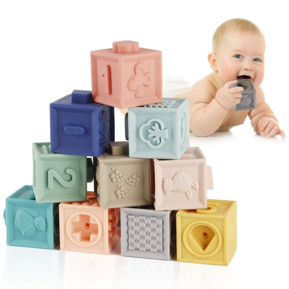 Mini Tudou Soft Juguetes Building Blocks para bebés de 6 meses o más de 12 unidades